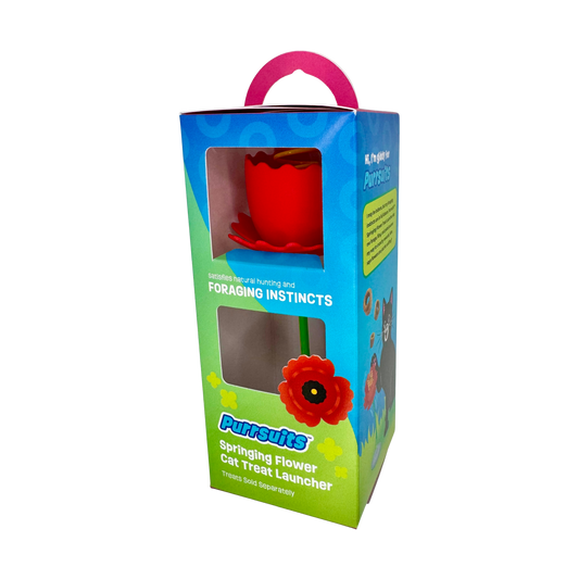 Springy Flower Cat Treat Toy