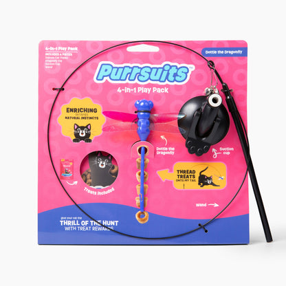 Dragonfly Tease Wand Cat Treat Toy and Treat Bundle