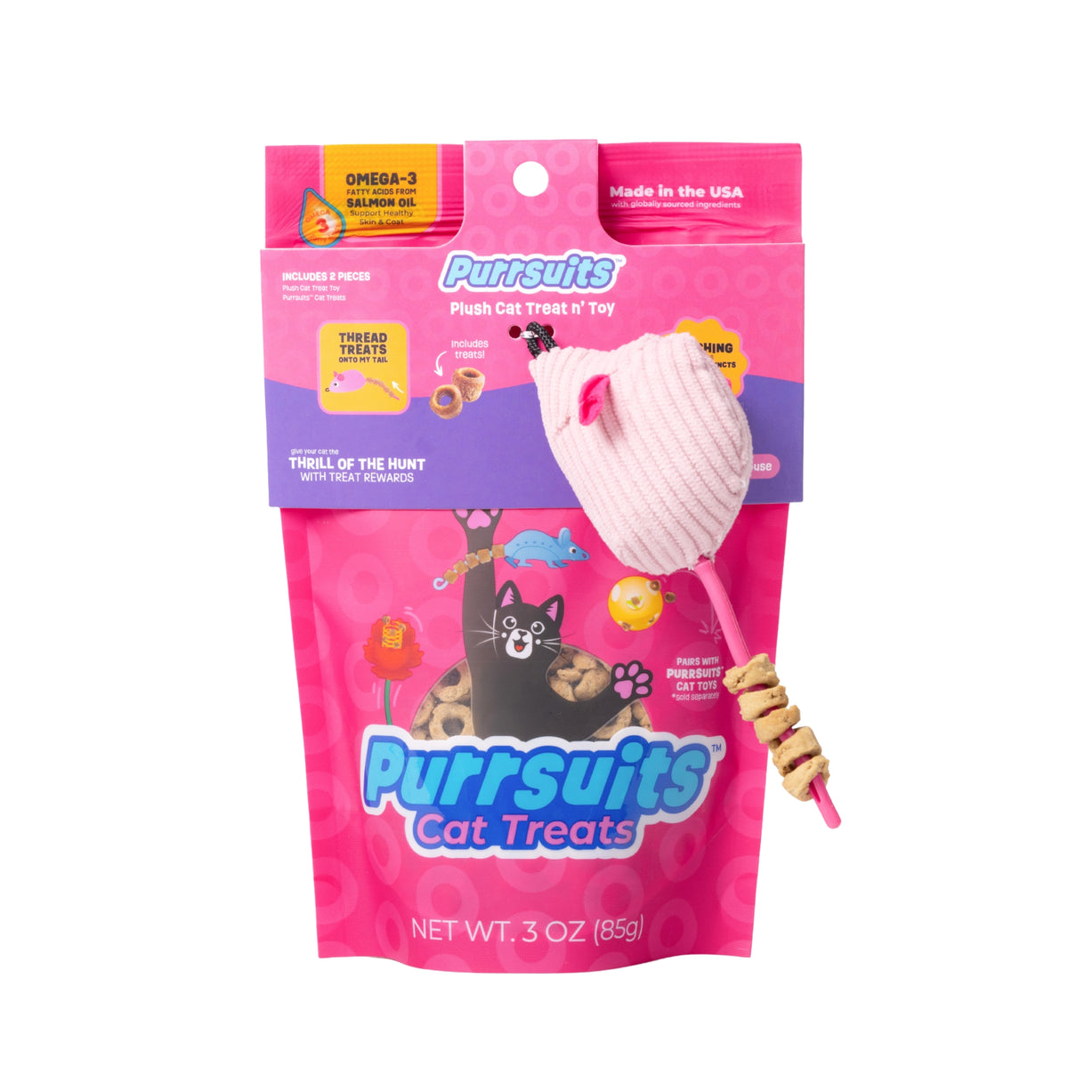 Plush Mouse Cat Treat n’ Toy