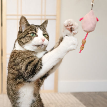 Plush Mouse Wand Cat Treat Toy