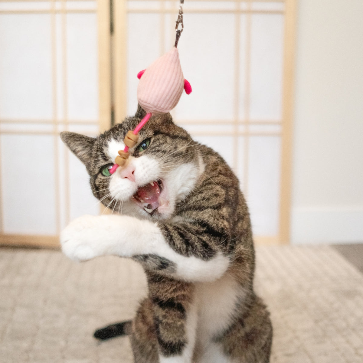 Plush Mouse Wand Cat Treat Toy