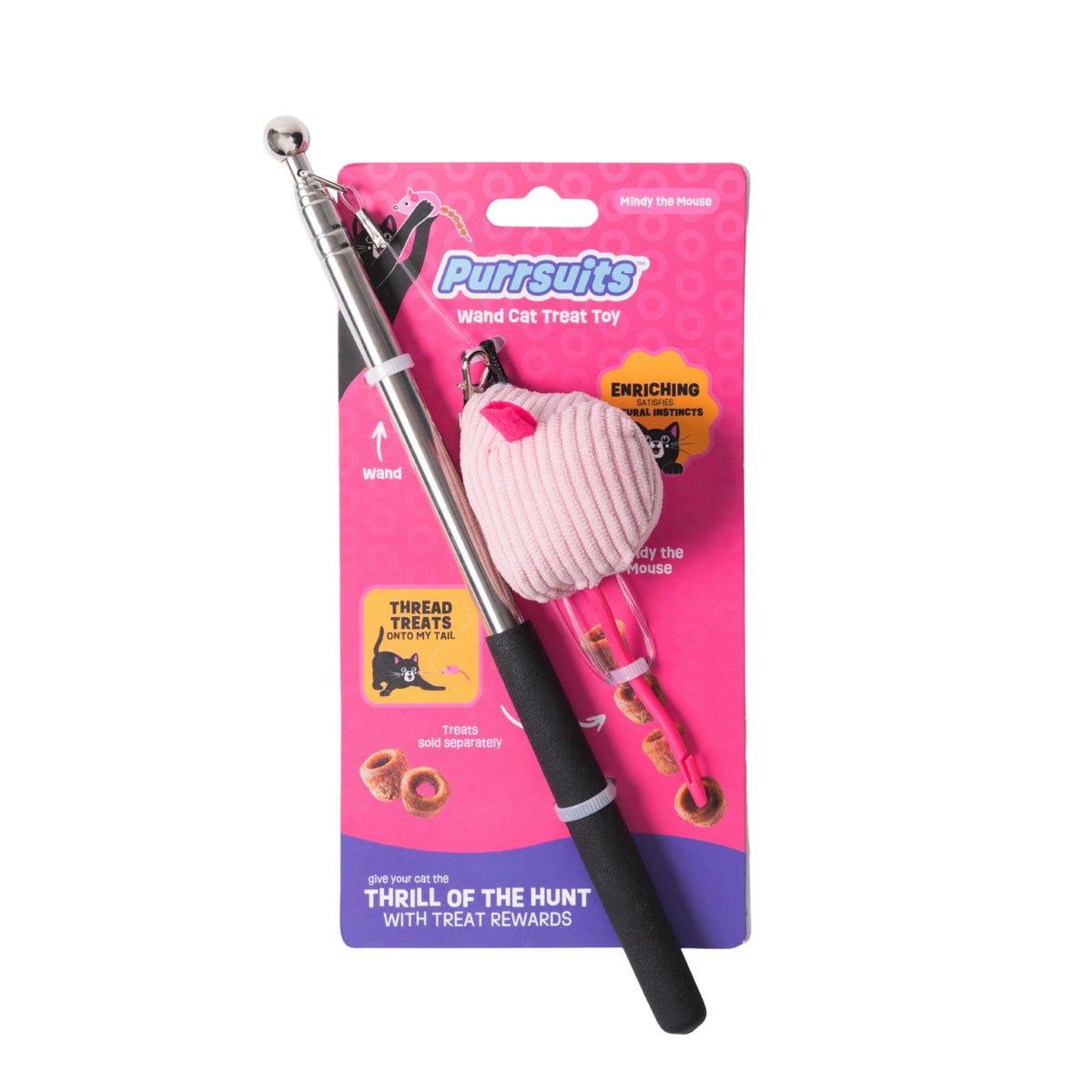 Plush Mouse Wand Cat Treat Toy